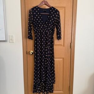 Kate and Lily Navy Polka Dot Maxi Dress